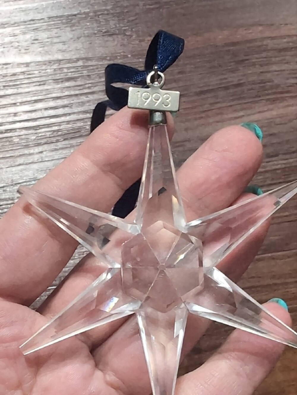 Swarovski Crystal Snowflake & Star Holiday Ornaments with Navy Ribbon - Brand - Picture 4 of 4